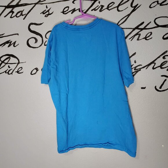 District Planet RELAX Teal Graphic Tee with Red Print, YXL - Picture 3 of 3